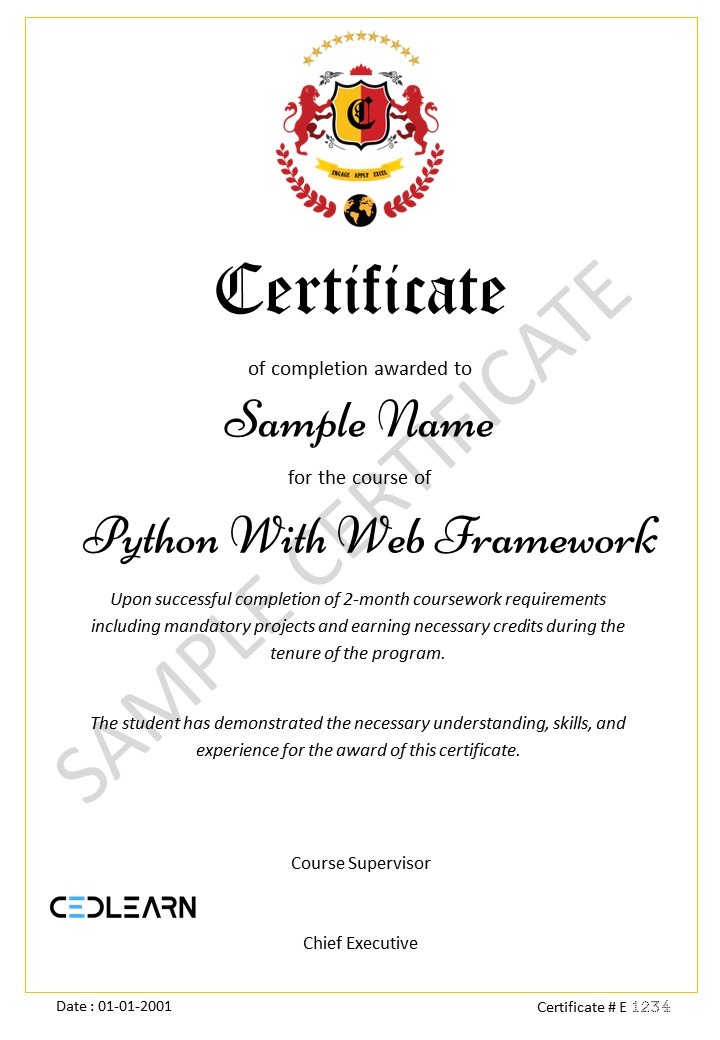 Python with Web Framework Certificate